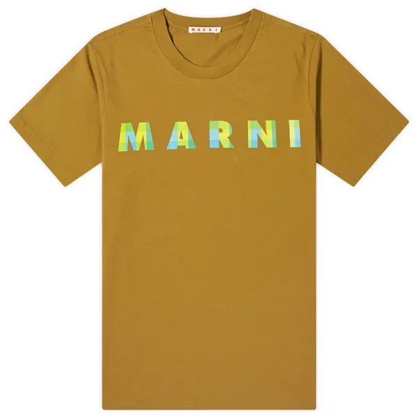 Футболка Marni Gingham Logo T-Shirt, цвет Creta