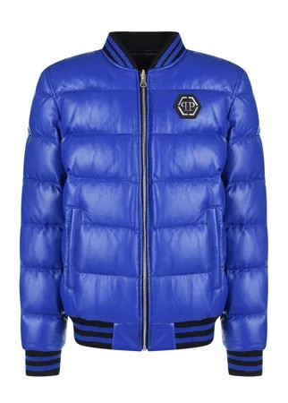 Двухсторонний пуховик из кожи Philipp Plein детский