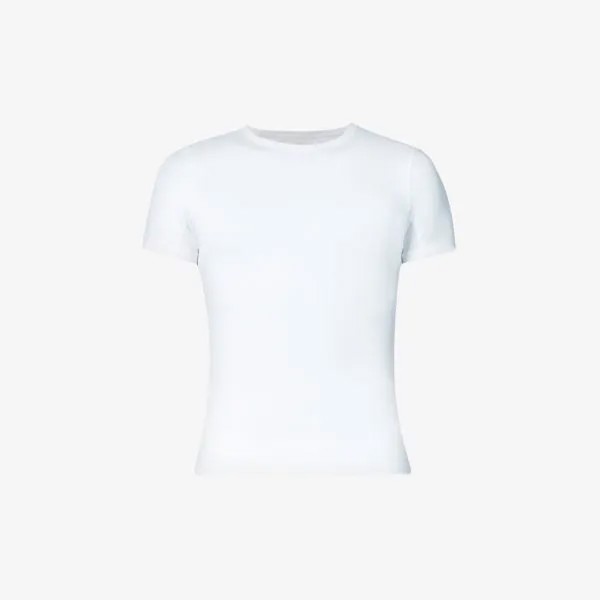Облегающая футболка из эластичного хлопка Sculpt с круглым вырезом Spanx, белый