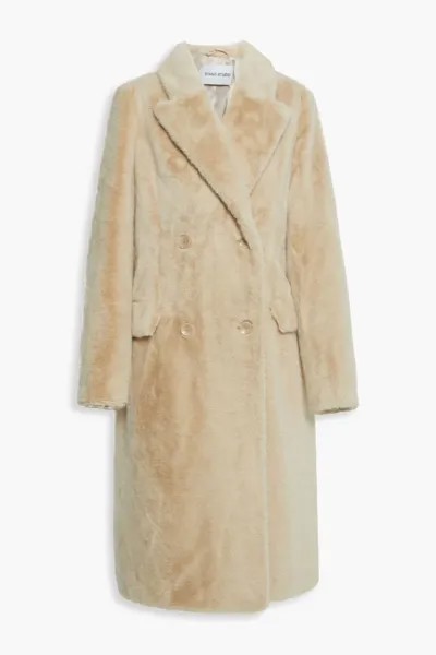 Двубортное пальто Minou из искусственного меха Stand Studio, бежевый