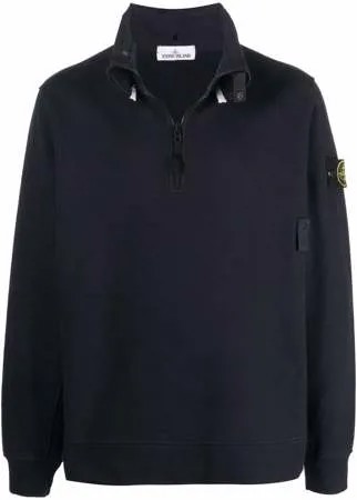 Stone Island толстовка с логотипом и высоким воротником