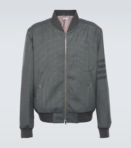 Куртка 4-Bar из смесовой шерсти Thom Browne, серый