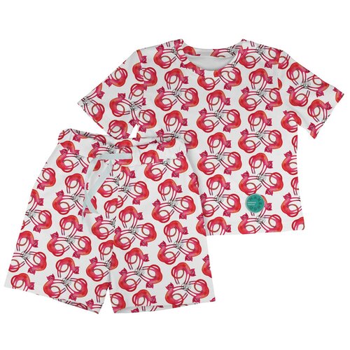 Пижама Marengo Textile размер 152, белый/красный