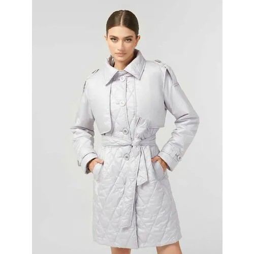 Пальто-реглан  Lo демисезонное, демисезон/зима, силуэт прямой, укороченное, размер 46/165, серый