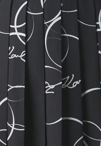 Плиссированная юбка PLEATED PRINT SKIRT KARL LAGERFELD, черный