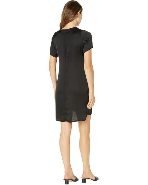Платье Chaser Silky Basics Short Sleeve High-Low T-Shirt Dress, реальный черный