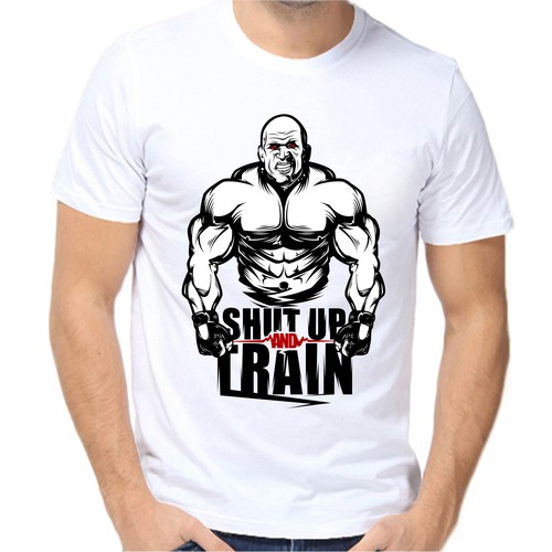 Футболка shut up and train, размер (48)M, белый