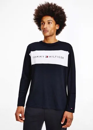 Темно-синий лонгслив для дома с логотипом Tommy Hilfiger