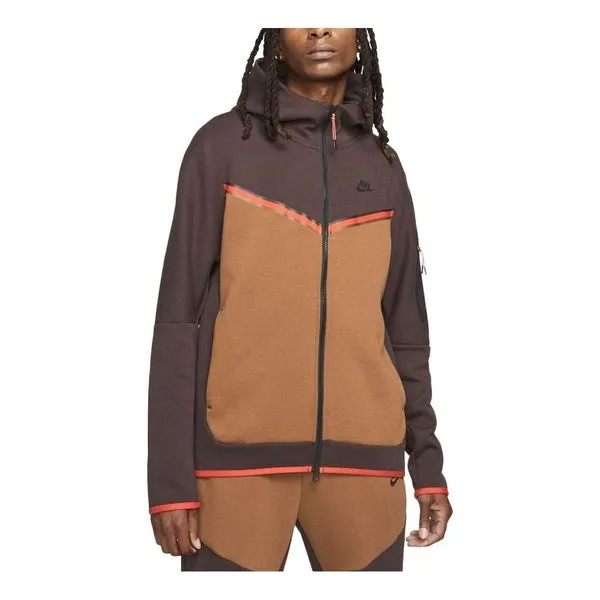 Толстовка Nike Sportswear Tech Fleece Full-Zip Hoodie 'Brown Basalt', коричневый
