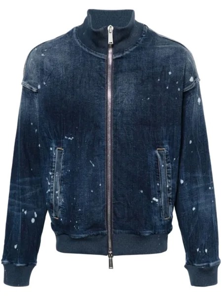 Dsquared2 джинсовый бомбер с логотипом, синий