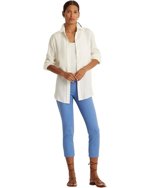 Брюки LAUREN Ralph Lauren Twill Cropped Skinny Pant, цвет Blue Loch