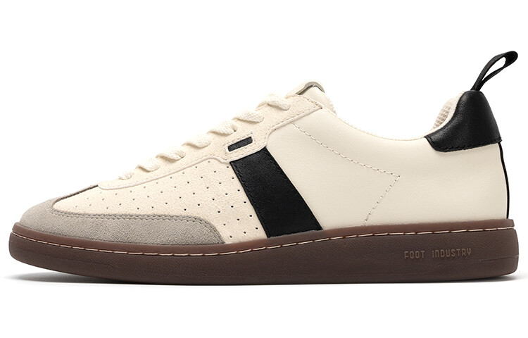 Кроссовки FOOT INDUSTRY Skateboarding Shoes Unisex Low-top Beige /Black, бежевый/черный