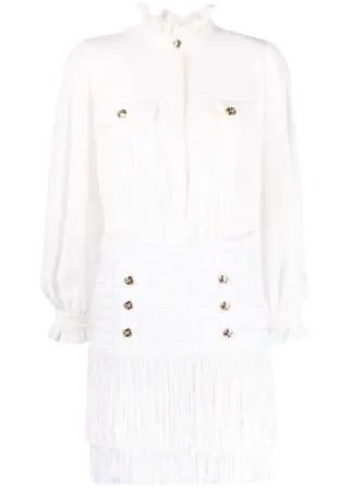 Elisabetta Franchi платье мини с бахромой