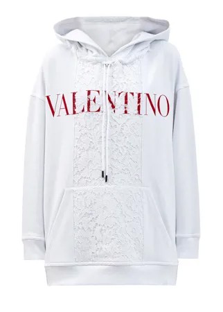 Удлиненное худи из джерси и кружева Heavy Lace