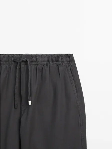 Брюки-Джоггеры из хлопка Massimo Dutti, grey