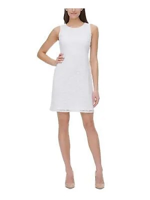Женское белое вечернее платье прямого кроя без рукавов TOMMY HILFIGER выше колена 18