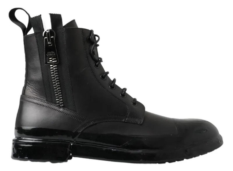 DOLCE - GABBANA Обувь Ботинки Черные кожаные молнии до щиколотки EU42,5 / US9,5 Рекомендуемая розничная цена 1500 долларов США