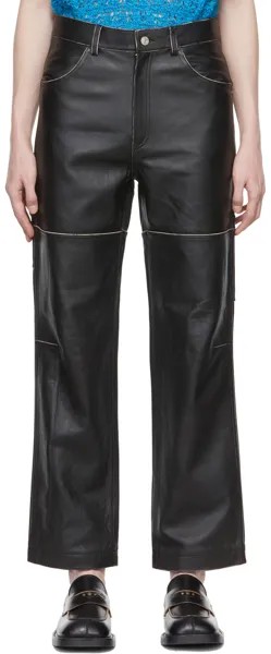 Эксклюзивные черные кожаные штаны SSENSE Andersson Bell