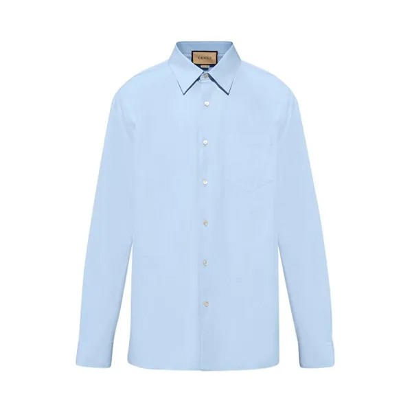 Рубашка Gucci Poplin Long-Sleeve Shirt, цвет Sky Blue