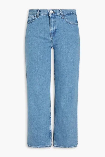 Укороченные джинсы широкого кроя с высокой посадкой Theory, средний деним