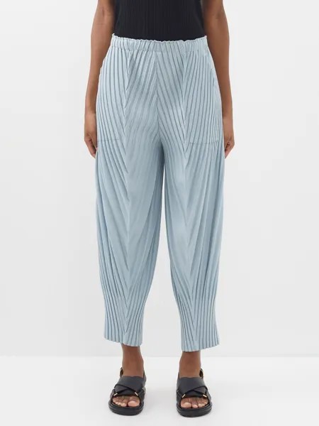 Зауженные брюки со складками Issey Miyake, синий