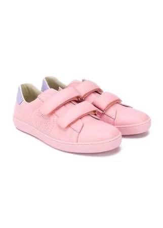 Gucci Kids кеды на липучках с логотипом GG