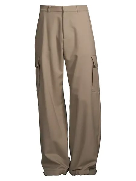 Широкие брюки-карго Off-White, бежевый