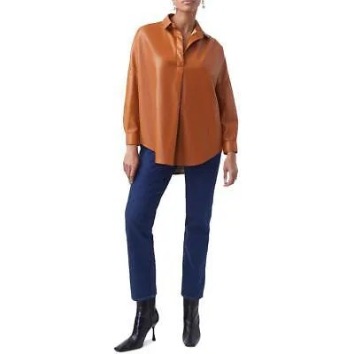 French Connection Womens Crolenda Brown VB Pullover Top Blouse M BHFO 2279
