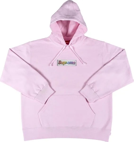 Толстовка Supreme Bling Box Logo Hooded Sweatshirt 'Light Pink', розовый
