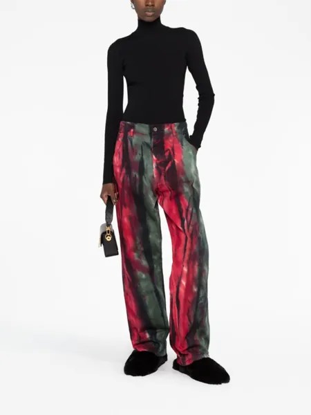 Off-White джемпер в рубчик с высоким воротником, черный