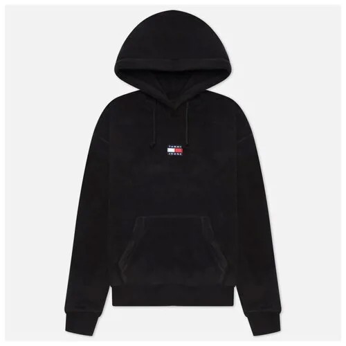 Женская толстовка Tommy Jeans Center Badge Fleece Hoodie чёрный , Размер S