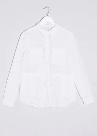 Белый пиджак с вышивкой ришелье Vila