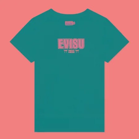 Женская футболка Evisu Godhead x Bonsai Print Boyfriend, цвет чёрный, размер S