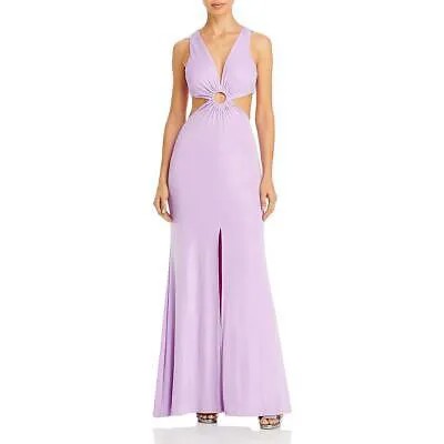 Аква женское фиолетовое блестящее вечернее платье без рукавов с бретелью через шею XS BHFO 3111