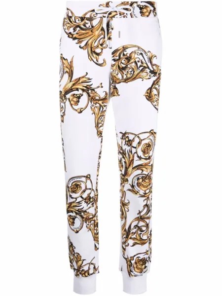 Versace Jeans Couture спортивные брюки с узором, белый