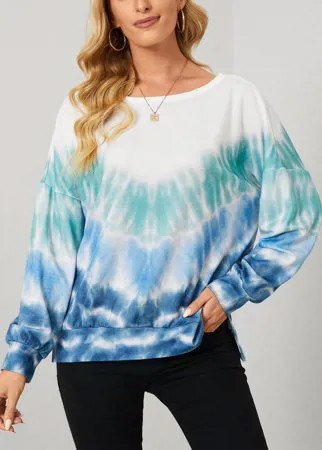 Свободный свитшот с круглым вырезом и длинными рукавами с принтом Tie Dye For Женское