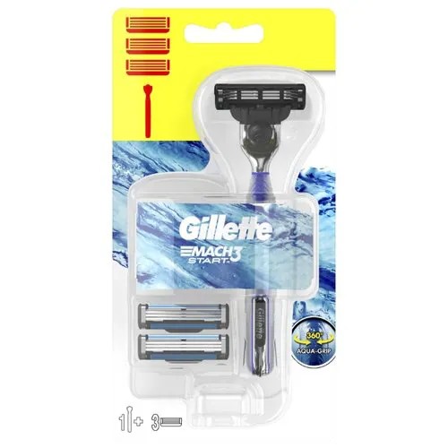 Бритвенный станок Gillette Mach3 Start, сменные кассеты 3 шт.