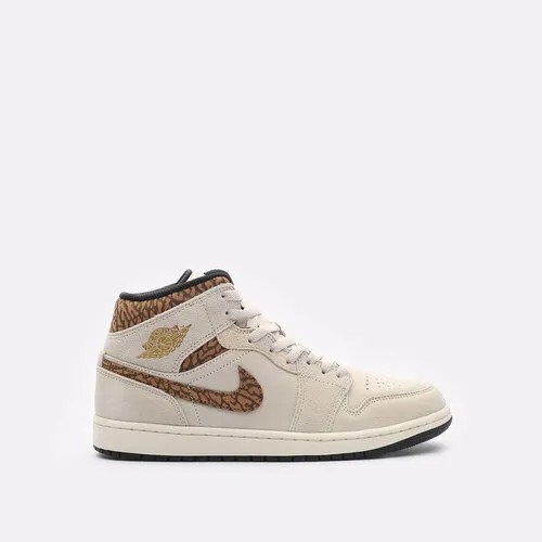 Кроссовки Jordan 1 Mid SE, размер 11.5US, бежевый/коричневый