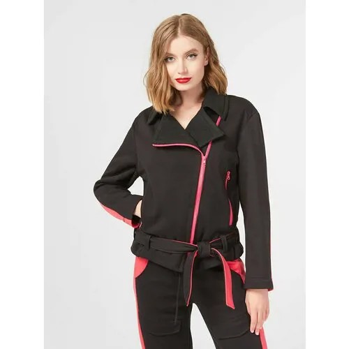 Куртка на молнии с контрастной отделкой LO розовая (48)