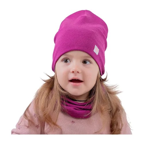 HOH LOON Комплект (шапка,снуд) для девочки, цвет фиолетовый/единорог, размер 54-58