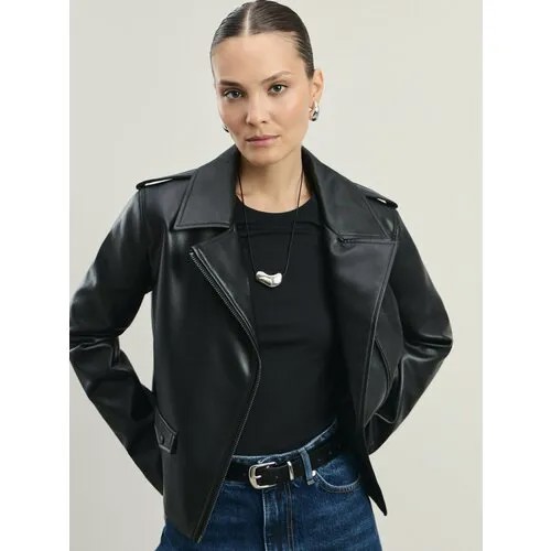 Кожаная куртка Zarina, размер XL (RU 50)/170, чёрный