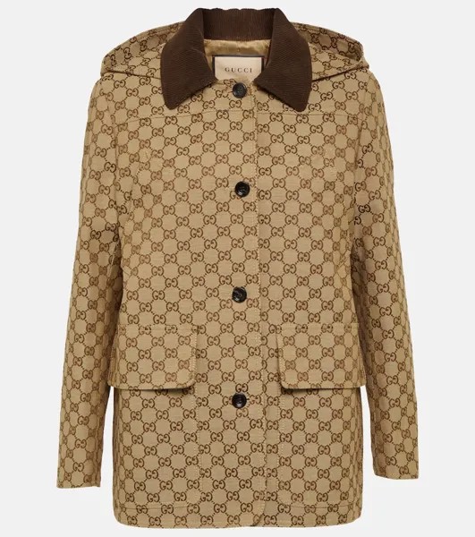 Бушлат из хлопковой ткани gg Gucci, мультиколор
