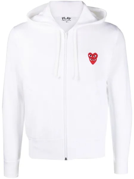 Comme Des Garçons Play худи на молнии с принтом, белый