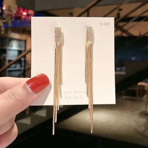 Серьги цепочки , золотой