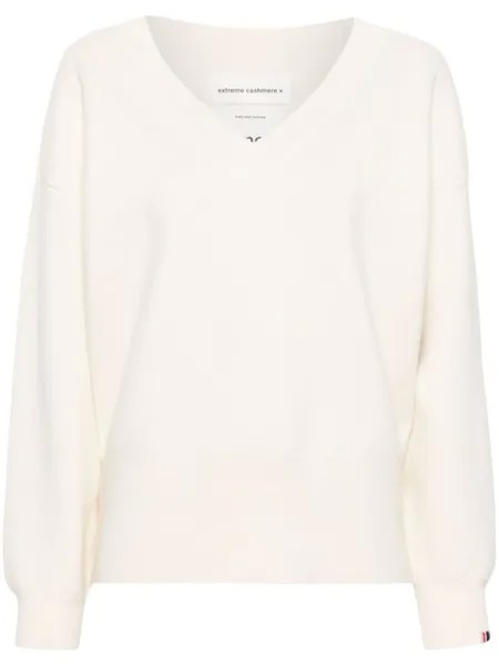 Extreme cashmere кашемировый джемпер с V-образным вырезом, нейтральный цвет