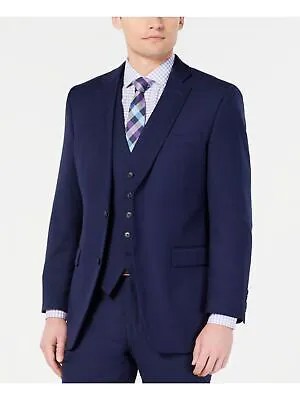 PERRY ELLIS Мужской темно-синий однобортный облегающий эластичный костюм Раздельный пиджак 38R
