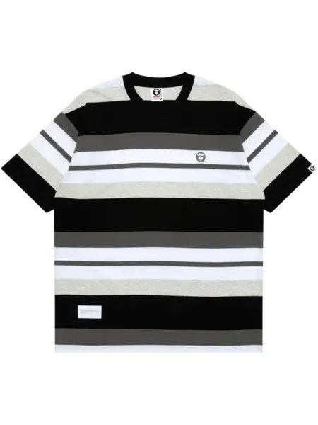 Полосатая футболка с логотипом AAPE BY *A BATHING APE, черный