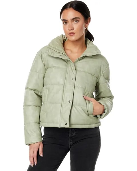 Пуховик Avec Les Filles Faux-Ever Leather Cropped, цвет Aloe