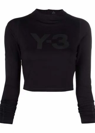 Y-3 укороченный топ с длинными рукавами и логотипом