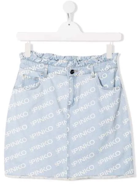 Pinko Kids джинсовая юбка с логотипом